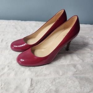KATE SPADE Red Pump with Striped Heels - Size 8